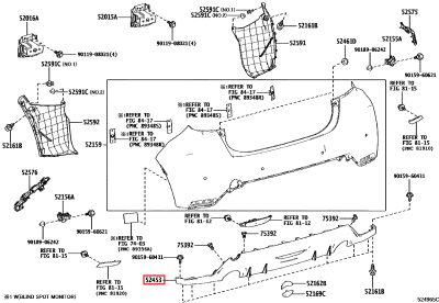 52453-52110 Diffuseur pare choc arrière GR Yaris GEN1 (52453)