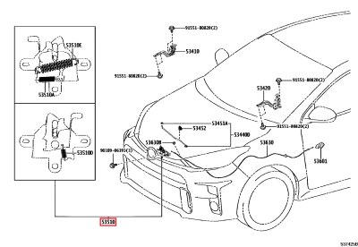 53510-52A60 Serrure ouverture capot LHD GR Yaris (53510)