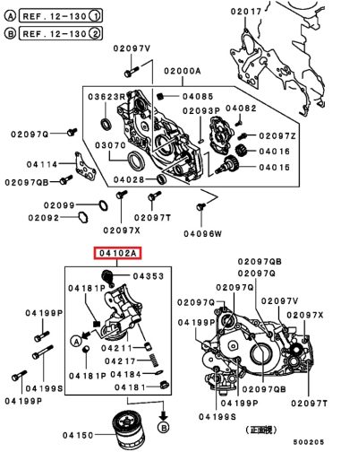 MD363317 Support filtre à huile E5-6